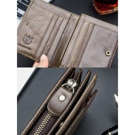 Men Genuine Leather Thin Card Holder Wallet Driver’s License Wallet