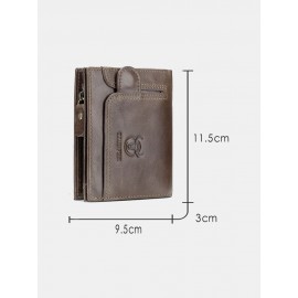 Men Genuine Leather Thin Card Holder Wallet Driver’s License Wallet