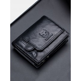 Men Genuine Leather Thin Card Holder Wallet Driver’s License Wallet