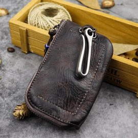 Men Genuine Leather Vintage Card Holder Key Bag