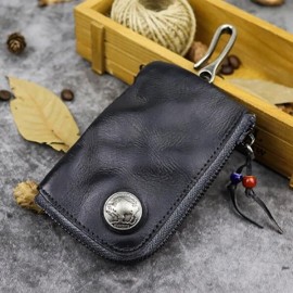 Men Genuine Leather Vintage Card Holder Key Bag