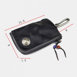 Men Genuine Leather Vintage Card Holder Key Bag