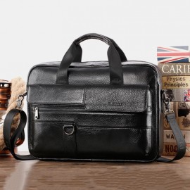 Men Genuine Leather Vintage Large Capacity Crossbody Bag Handbag