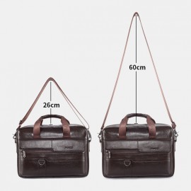 Men Genuine Leather Vintage Large Capacity Crossbody Bag Handbag