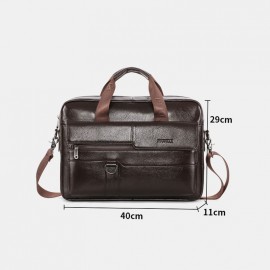 Men Genuine Leather Vintage Large Capacity Crossbody Bag Handbag