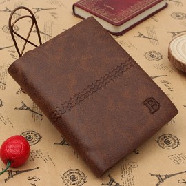 Men Genuine Leather Vintage Short Wallet Retro Casual Cash Cards Coins Purse