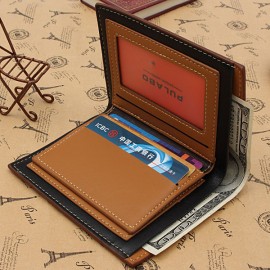 Men Genuine Leather Vintage Short Wallet Retro Casual Cash Cards Coins Purse