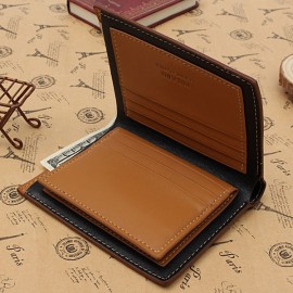 Men Genuine Leather Vintage Short Wallet Retro Casual Cash Cards Coins Purse