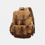 Men Genuine Leather Waterproof Wear-resistant Outdoor Travel Backpack