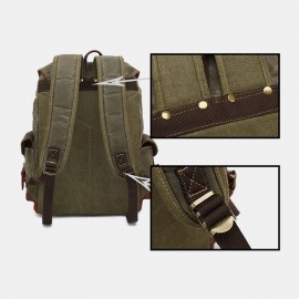 Men Genuine Leather Waterproof Wear-resistant Outdoor Travel Backpack