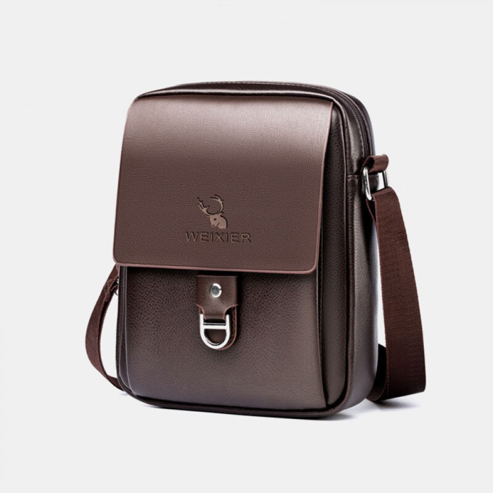 Men Large Capacity Anti-theft Multi-Layers Business Crossbody Bag