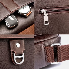 Men Large Capacity Anti-theft Multi-Layers Business Crossbody Bag