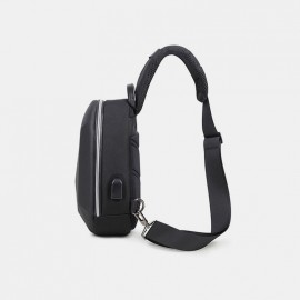 Men Large Capacity USB Charging Multi-Layers Waterproof Crossbody Bag Chest Bag Sling Bag