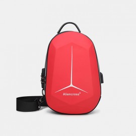 Men Large Capacity USB Charging Multi-Layers Waterproof Crossbody Bag Chest Bag Sling Bag