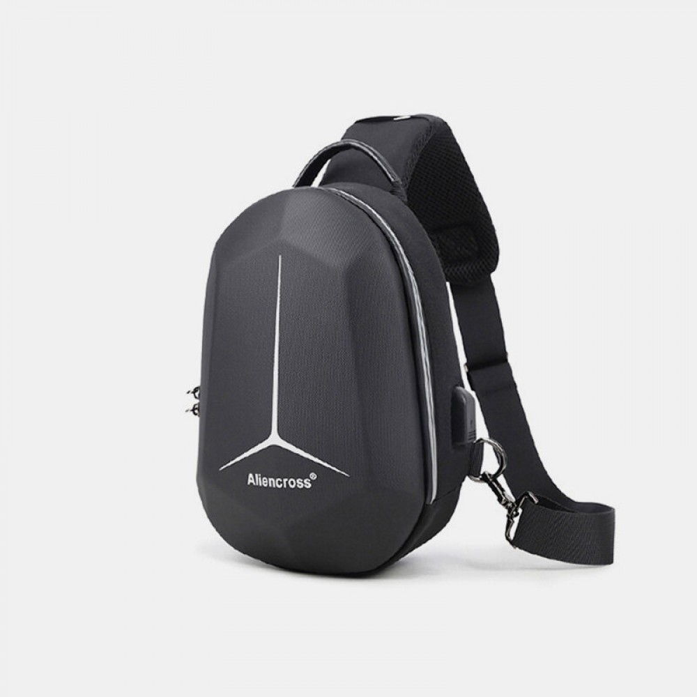 Men Large Capacity USB Charging Multi-Layers Waterproof Crossbody Bag Chest Bag Sling Bag
