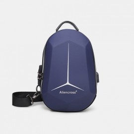Men Large Capacity USB Charging Multi-Layers Waterproof Crossbody Bag Chest Bag Sling Bag