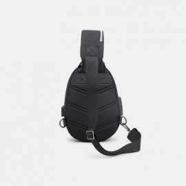 Men Large Capacity USB Charging Multi-Layers Waterproof Crossbody Bag Chest Bag Sling Bag
