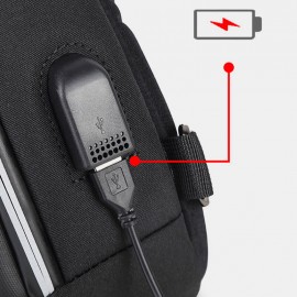 Men Large Capacity USB Charging Multi-Layers Waterproof Crossbody Bag Chest Bag Sling Bag