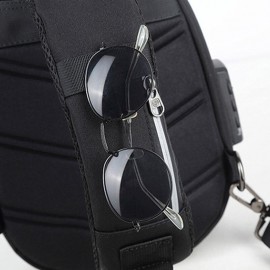 Men Large Capacity USB Charging Multi-Layers Waterproof Crossbody Bag Chest Bag Sling Bag