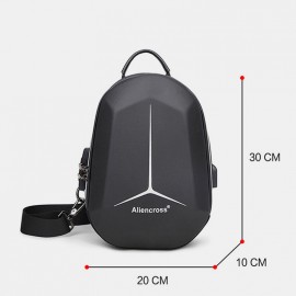 Men Large Capacity USB Charging Multi-Layers Waterproof Crossbody Bag Chest Bag Sling Bag
