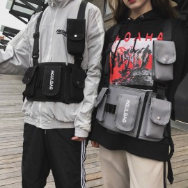 Men Multi-pocket Vest Tactical Hip-Hop Chest Bag Sling bag