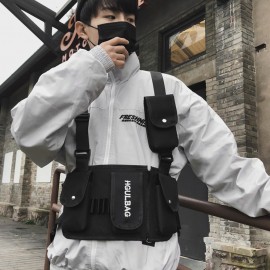 Men Multi-pocket Vest Tactical Hip-Hop Chest Bag Sling bag