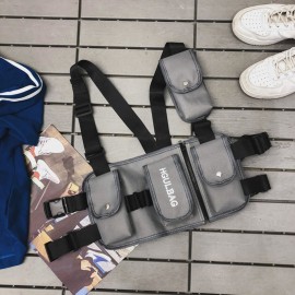 Men Multi-pocket Vest Tactical Hip-Hop Chest Bag Sling bag