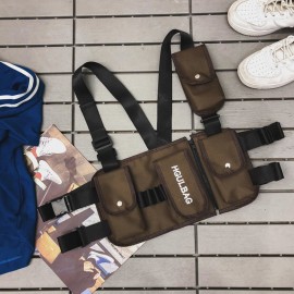 Men Multi-pocket Vest Tactical Hip-Hop Chest Bag Sling bag