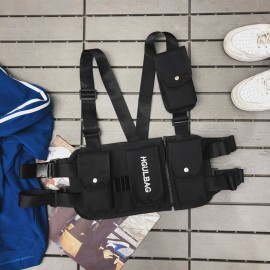 Men Multi-pocket Vest Tactical Hip-Hop Chest Bag Sling bag