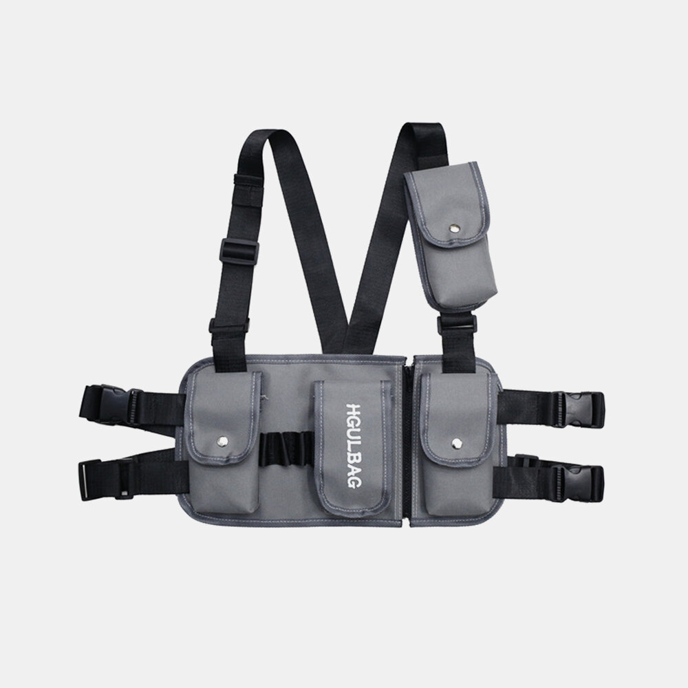 Men Multi-pocket Vest Tactical Hip-Hop Chest Bag Sling bag