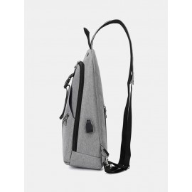 Men Multifunction Waterproof Earphone Hole Chest Bags Shoulder Bag Crossbody Bag