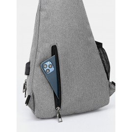Men Multifunction Waterproof Earphone Hole Chest Bags Shoulder Bag Crossbody Bag