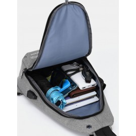 Men Multifunction Waterproof Earphone Hole Chest Bags Shoulder Bag Crossbody Bag