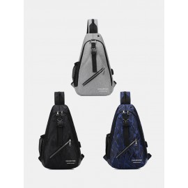 Men Multifunction Waterproof Earphone Hole Chest Bags Shoulder Bag Crossbody Bag
