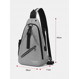 Men Multifunction Waterproof Earphone Hole Chest Bags Shoulder Bag Crossbody Bag