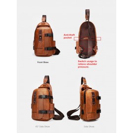 Men Multifunction Wear-resistant Waterproof Crossbody Bag Chest Bag Sling Bag