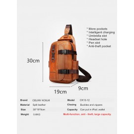 Men Multifunction Wear-resistant Waterproof Crossbody Bag Chest Bag Sling Bag