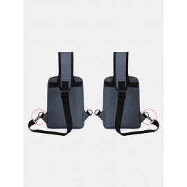 Men Nylon Earphone Hole Waterproof Large Capacity Chest Bag Shoulder Bag Crossbody Bag
