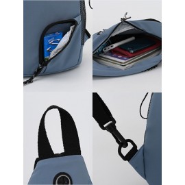 Men Nylon Earphone Hole Waterproof Large Capacity Chest Bags Shoulder Bag Crossbody Bag