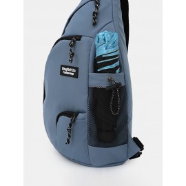 Men Nylon Earphone Hole Waterproof Large Capacity Chest Bags Shoulder Bag Crossbody Bag