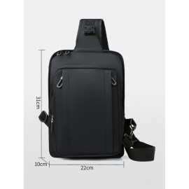 Men Nylon Large Capacity Waterproof Multi-Pocket Chest Bags Shoulder Bag Crossbody Bags