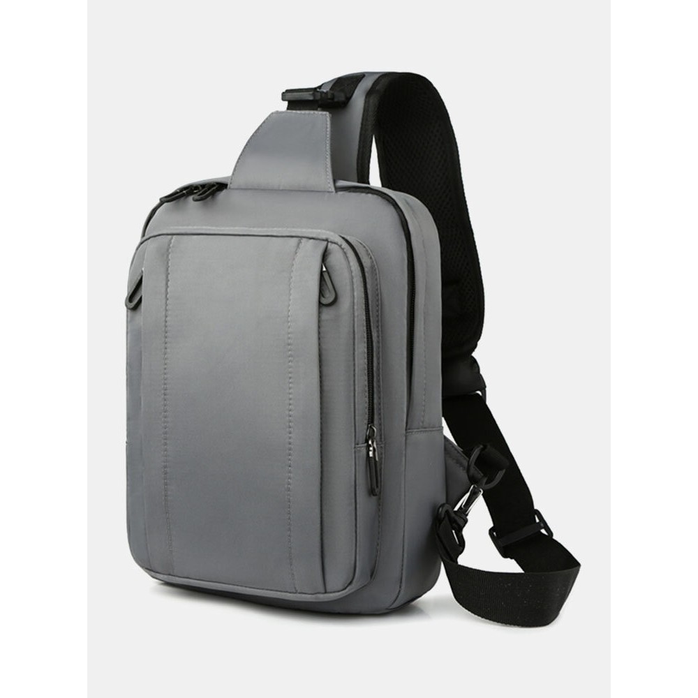 Men Nylon Large Capacity Waterproof Multi-Pocket Chest Bags Shoulder Bag Crossbody Bags