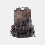 Men Oil Wax Waterproof Wear-resistant Outdoor Travel Backpack