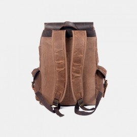 Men Oil Wax Waterproof Wear-resistant Outdoor Travel Backpack