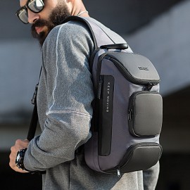 Men Outdoor Travel USB Charging Port Sling Bag Chest Bag