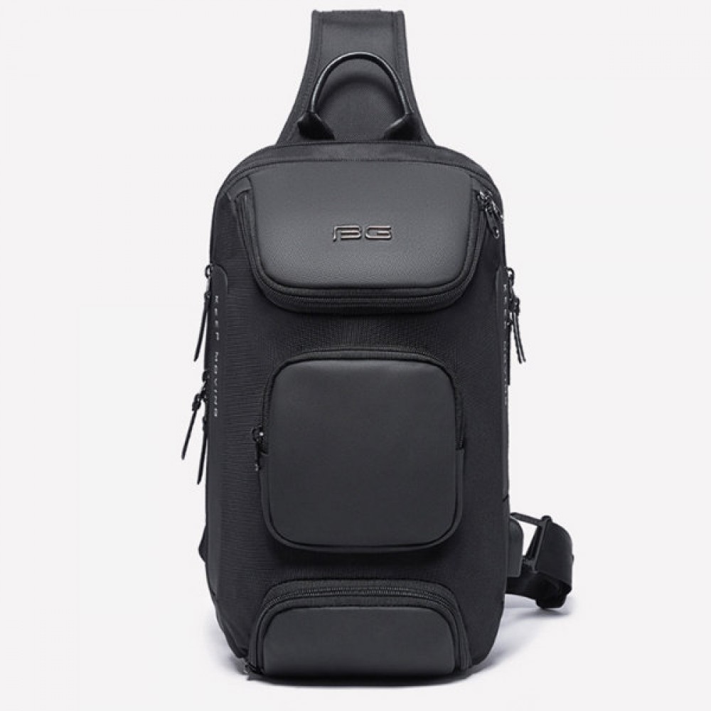 Men Outdoor Travel USB Charging Port Sling Bag Chest Bag