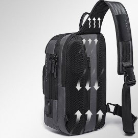 Men Outdoor Travel USB Charging Port Sling Bag Chest Bag