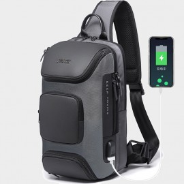 Men Outdoor Travel USB Charging Port Sling Bag Chest Bag