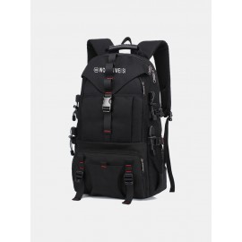 Men Outdoor Waterproof USB Charging Multi-pocket Travel Backpack