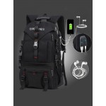 Men Outdoor Waterproof USB Charging Multi-pocket Travel Backpack